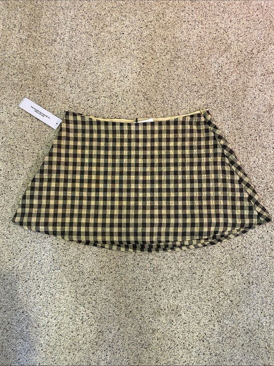 Princess Polly Dresses & Skirts - Princess Polly Black & Tan Gingham A-Line Mini Skirt